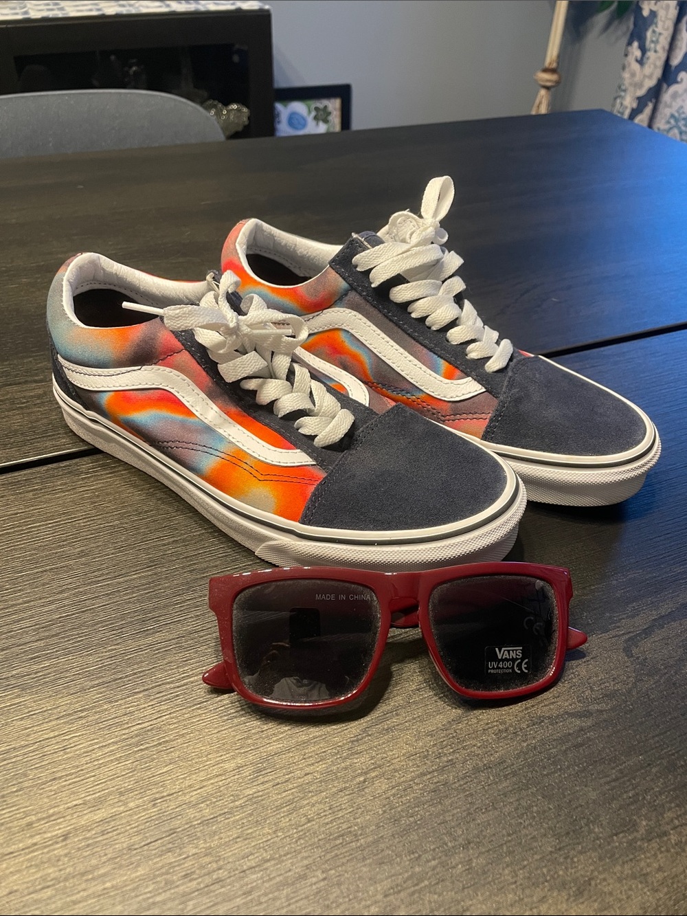 Vans Old Skool Dark Aura Blue Suede Groovy Multi Color Vans